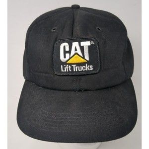 Cat Lift Trucks Patch Baseball Hat Cap Snapback Made In USA‎ Caterpillar VTG 80s